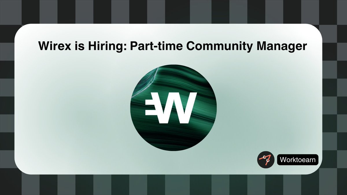 worktoearn_en's tweet image. Wirex is Hiring

Part-time Community Manager - Global Remote

✨ Benefits will vary slightly based on the location you are hired in 

You’ll:
- support day-to-day community engagement
- respond to users, and help maintain a professional
- welcoming space even when conversations…