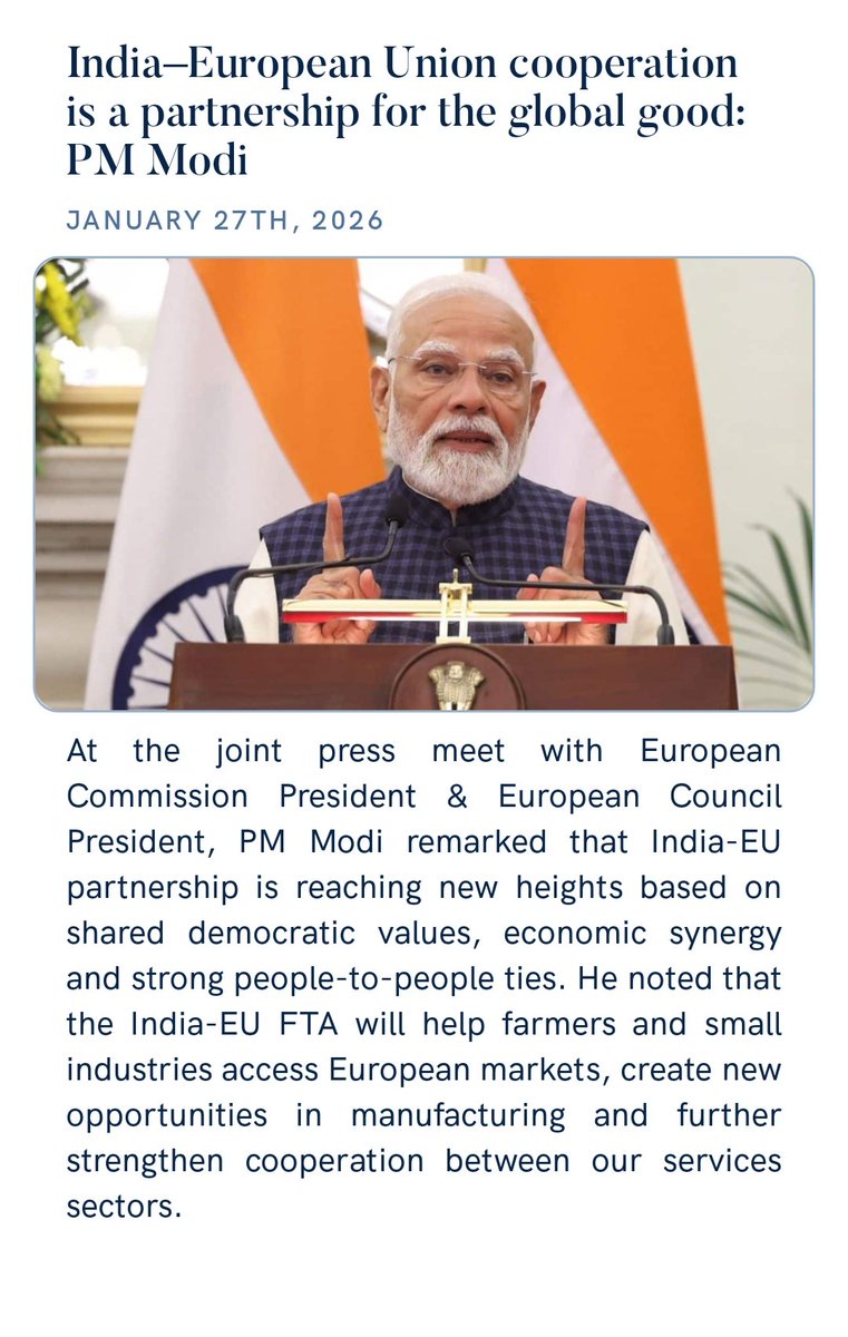 India–European Union cooperation is a partnership for the global good: PM Modi
nm-4.com/JkIJrG 
<a href="/narendramodi/">Narendra Modi</a>