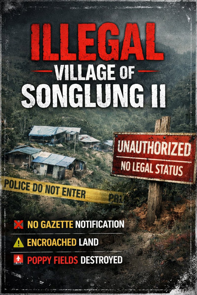 SONGLUNG II is NOT a legally recognised village.
There is NO Gazette notification, 
NO census village code, and 
NO voter list entry for “Songlung II”.

If it’s not in official records, it doesn’t exist legally. 
#FactsOnly
#GazetteNotified
Thread (1/8)