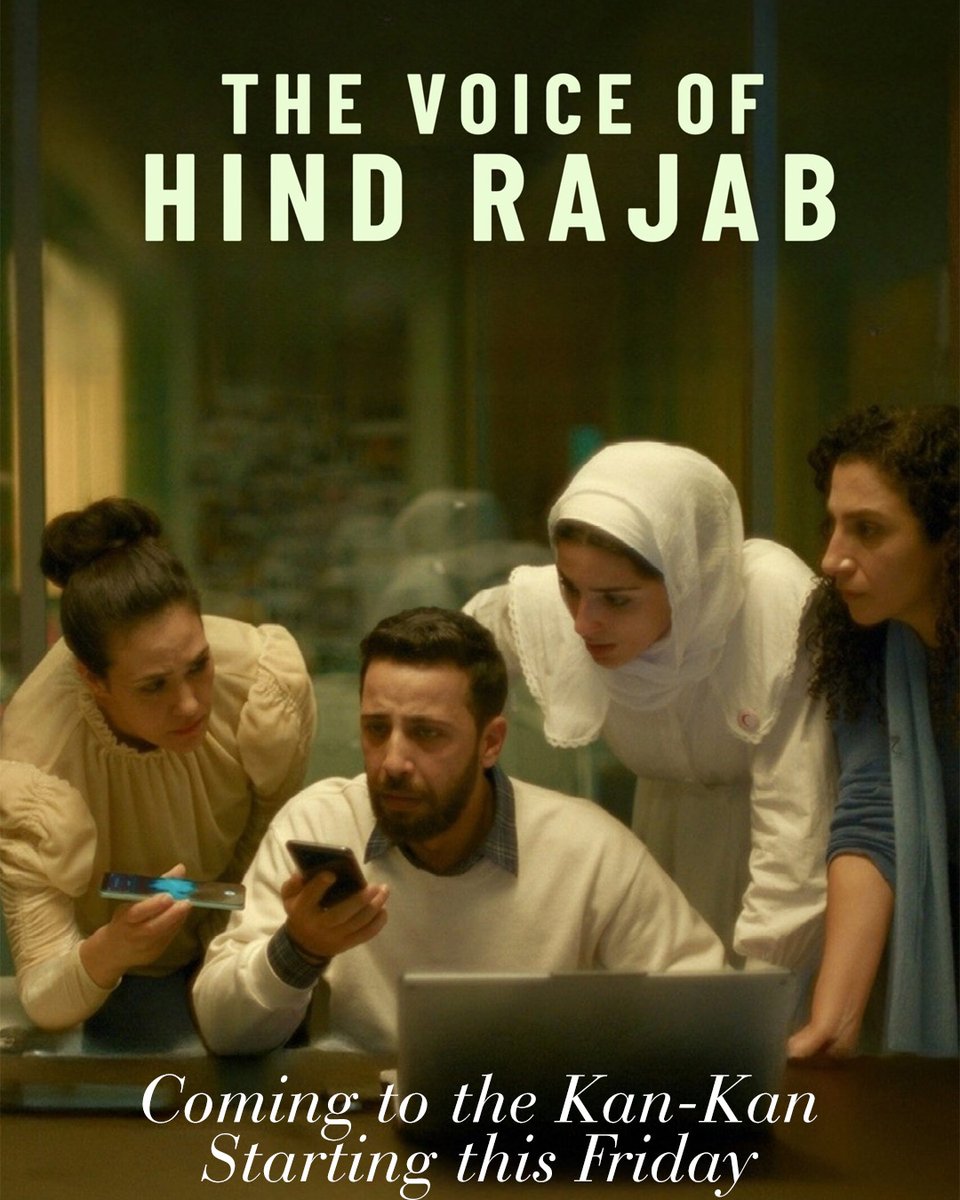 KanKanCinema's tweet photo. Nominated for Best International Film at the 98th Academy Awards, THE VOICE OF HIND RAJAB is a docudrama about the death of Hind Rajab, a girl who was trapped in a car under fire in Gaza. It follows the Red Crescent's response to the call and an attempt to get an ambulance to her https://t.co/FSP2O2FDjk
