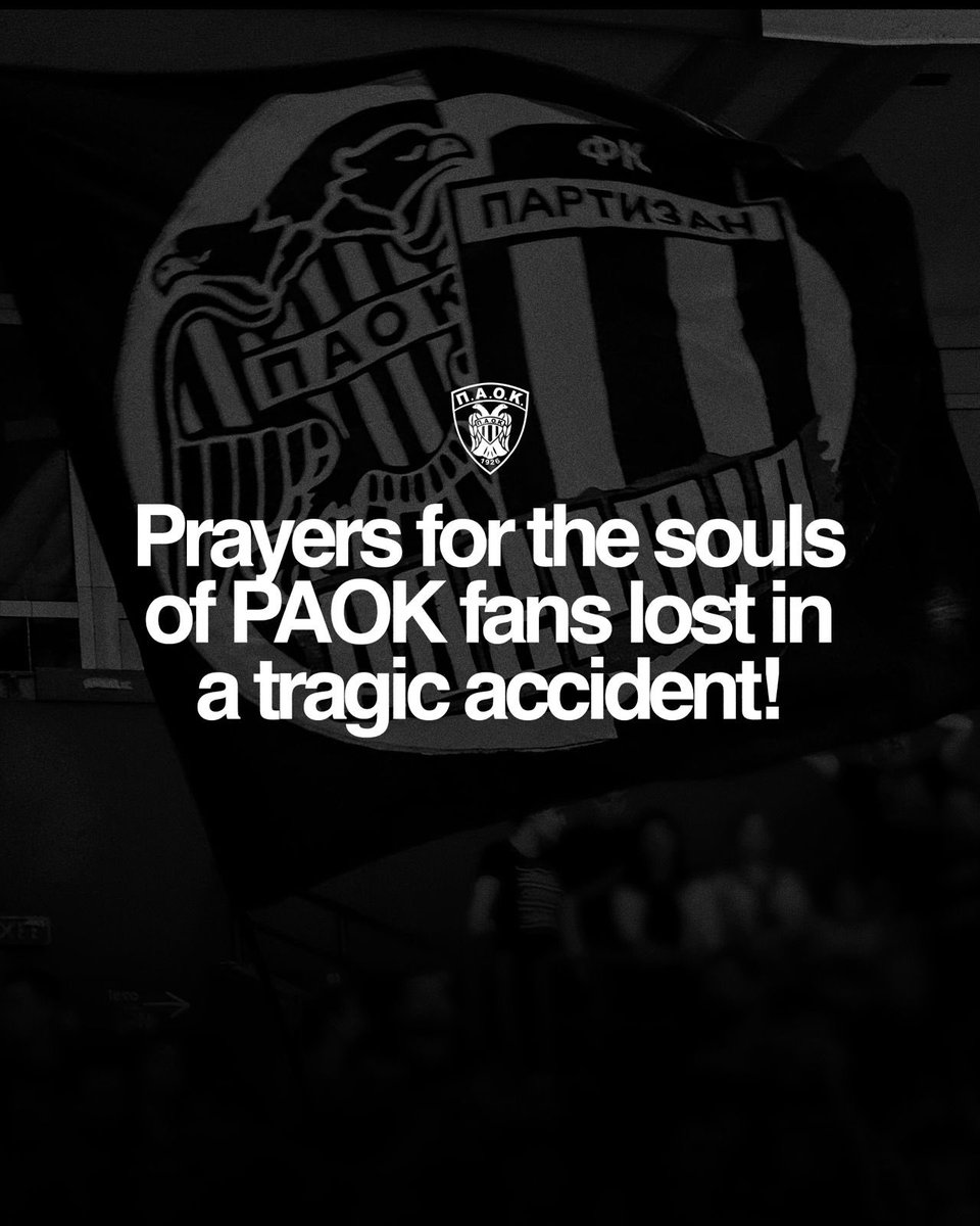 KK Partizan deeply mourns the tragedy in which PAOK supporters lost their lives. Our thoughts and hearts are with the families of the victims, as well as with the entire Greek black and white family.

#KKPartizan