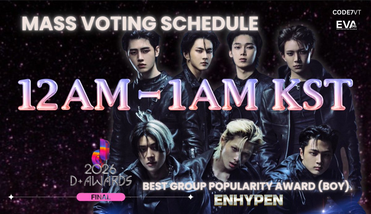 ENHYPENVTTH's tweet image. [‼️] แมสโหวต Best Group Popularity •  UPICK

ถึงเวลาแมสโหวตหัวข้อ [FINAL] Best Group Popularity Award (Boy) บนแอป UPICK กันแล้วค่าเอนจีน~💕

✅️แบ่ง jams ลงเพียง 20% ของ jams ทั้งหมดเพื่อรักษาอันดับไว้เท่านั้น‼️
 
❤️‍🔥⏰ Now: 22.00 ~ 23.00 น.🇹🇭 🔥

✅ไม่จำกัดครั้งโหวต
⚠️1 โหวต =…