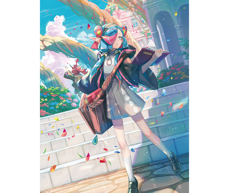 AquaAzeem's tweet photo. Via the lore site, we got the ride line artwork for "Great Magic Caster of Fleeting Existence, Zerith Fantome" 🫧

BISAI is hands down one of my fav VG artist, they're hard carrying the vibes of these two decks it's actually insane. I would not be interested otherwise. https://t.co/QgElSJGyUP