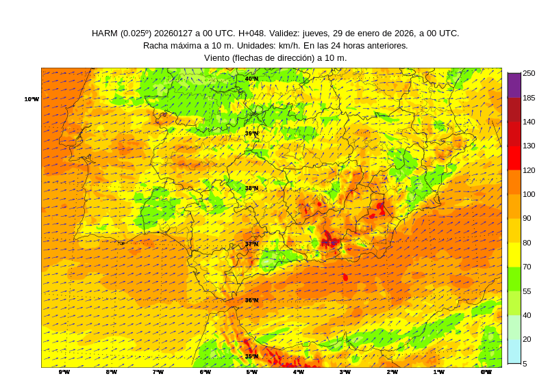 Mañana miércoles, de nuevo precipitaciones localmente intensas y persistentes en Andalucía. Y también rachas de viento muy fuertes. Atención a los avisos en: aemet.es/es/eltiempo/pr…