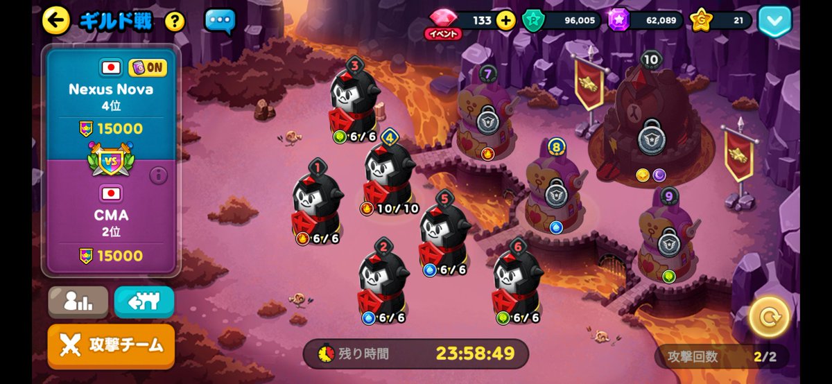 私は既に幸せ者です。
こんな強大な相手を前に防衛とオフェンス凸、両方を体感できることが確定しているのだから！！！

というわけで、CMAの皆さん、よろしくお願い致します🙇‍♂️
#LINEレンジャー 
#NexusNova 
#CMA