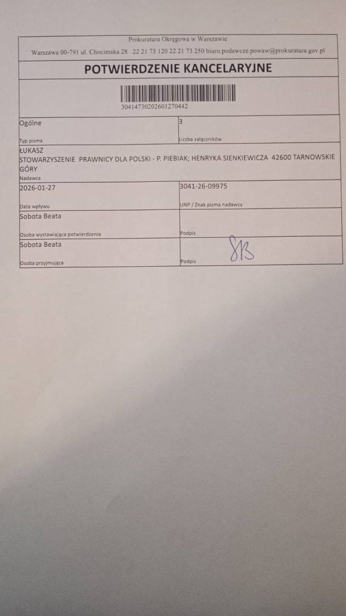 PRAWNICYdlaPOL's tweet image. ŁAWNICY W SPRAWIE
KSIĘDZA MICHAŁA OLSZEWSKIEGO 
          ‼️CZEKA PAŃSTWA ‼️
           ‼️  PROKURATOR  ‼️

Prezes @PRAWNICYdlaPOL sędzia dr @LPiebiak złożyły dziś zawiadomienie 
 o uzasadnionym podejrzeniu popełnienia przestępstwa przez ławników, wyznaczonych do składu…