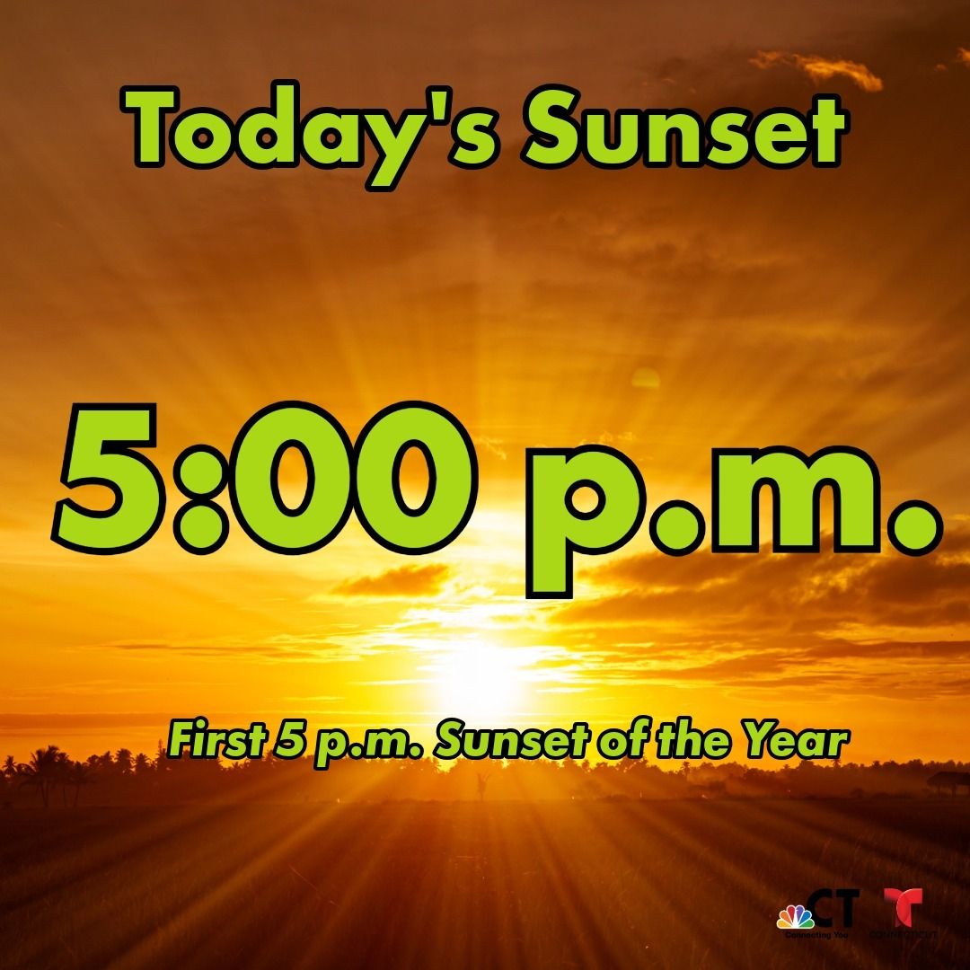 🌞 A bit of good news today! 

Sunset today is at 5:00 p.m. which marks the first 5 p.m. sunset of the year. The days continue to get a bit longer.