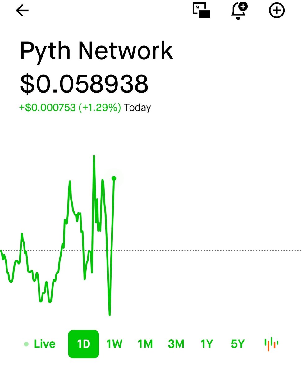 Bought a new crypto today. $PYTH debuting on Robinhood at $0.0589. Not  chasing. Just starting a position and letting the chart tell the story.  Early listings are always noisy, but I like