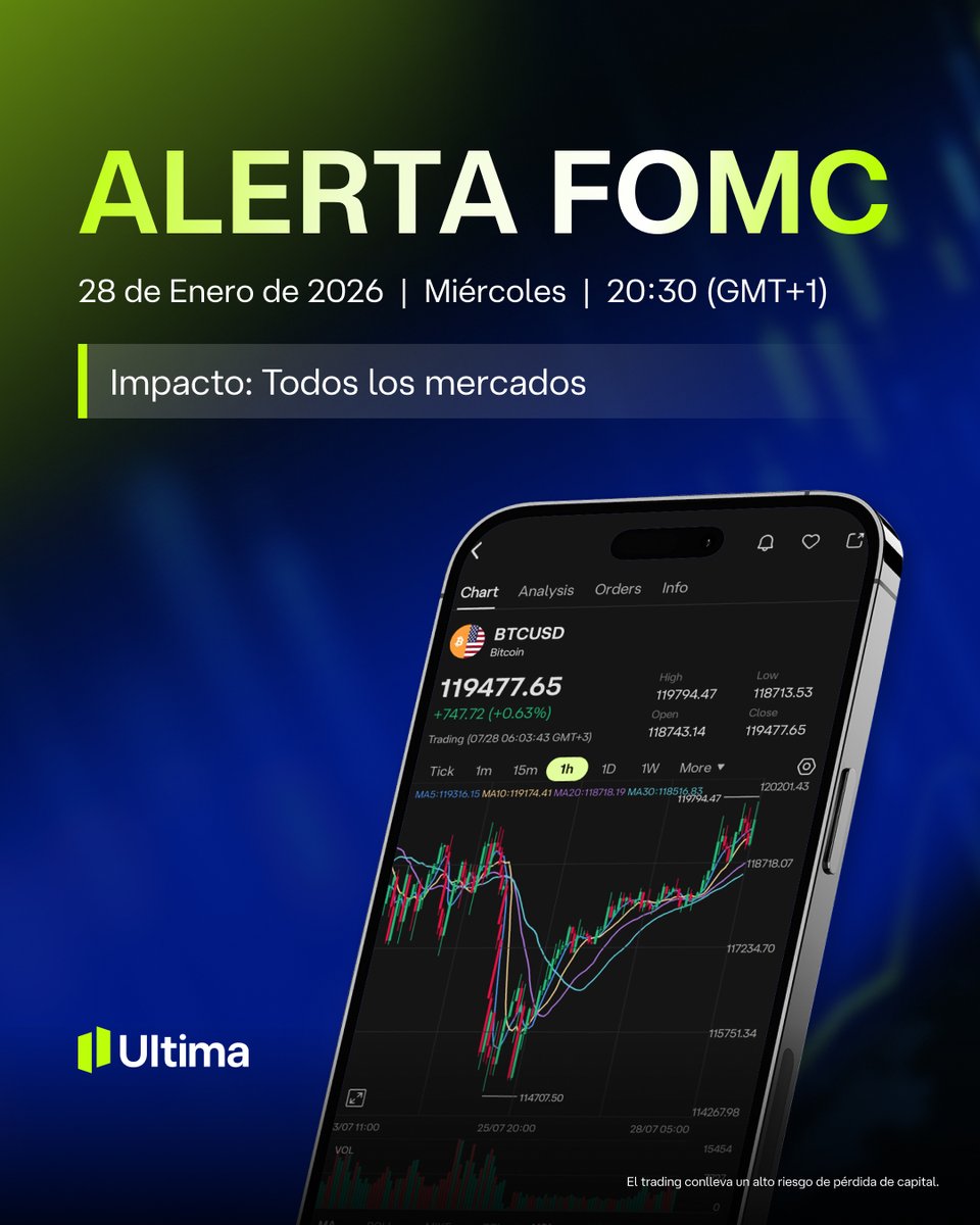 Prepárate para la primera decisión de tasas de 2026

Mantente atento con #UltimaMarkets 🔗cutt.ly/wthjJ8uI

#UM #FOMC #MarketAlert #Fed #2026