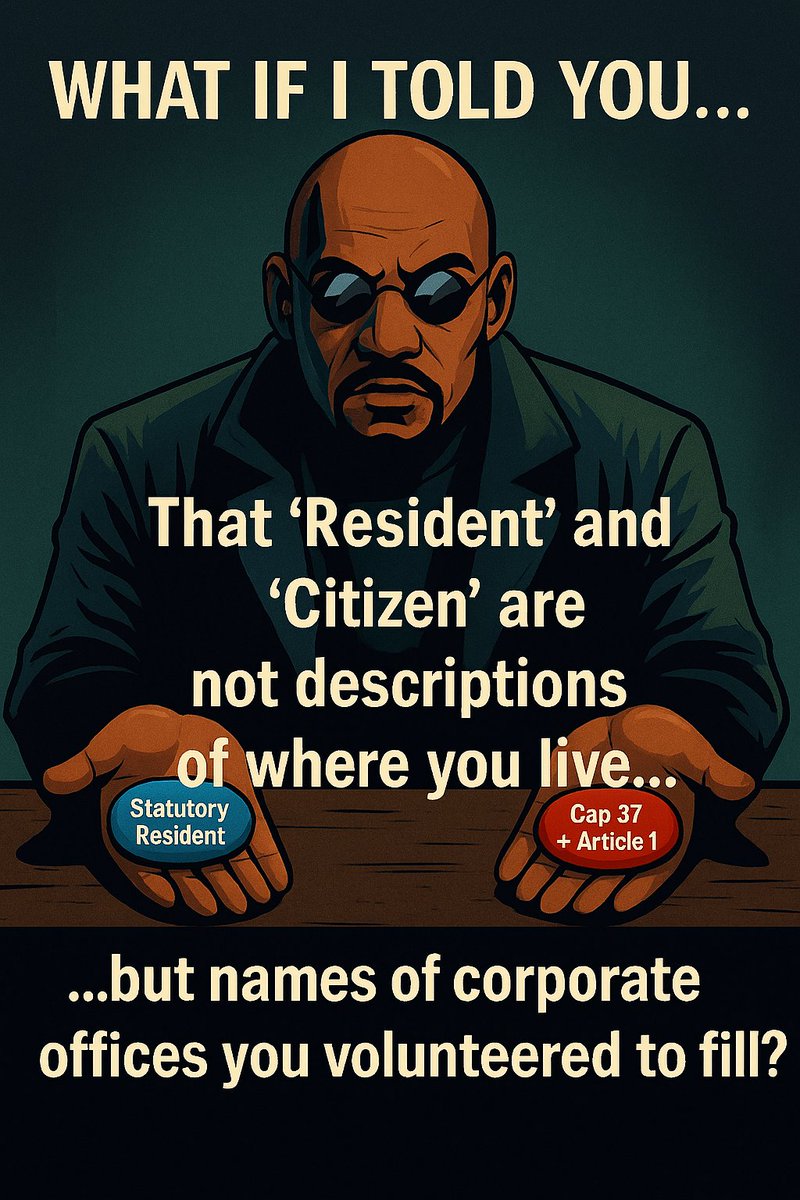 💊 What if I told you…  
“Resident” isn’t geography.  
It’s a corporate office you volunteered to fill.  

RedPillKenya #Cap37 #SovereignPower #KenyaConstitution