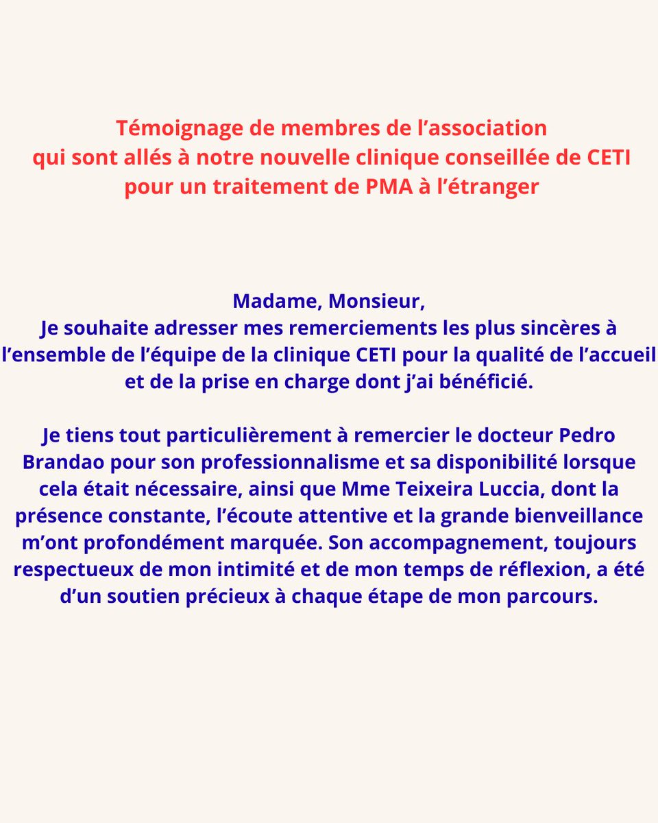 cigognesespoir's tweet photo. Témoignage de membres de l’association
qui sont allés à notre nouvelle clinique conseillée de CETI pour un traitement de PMA à l’étranger.
https://t.co/Wq2d0SZA0M
#PMA #infertilite #dondovocytes #parcoursPMA #desirdenfant #infertilite #grossesse #bebe #fiv https://t.co/BJ0nVa0RhU