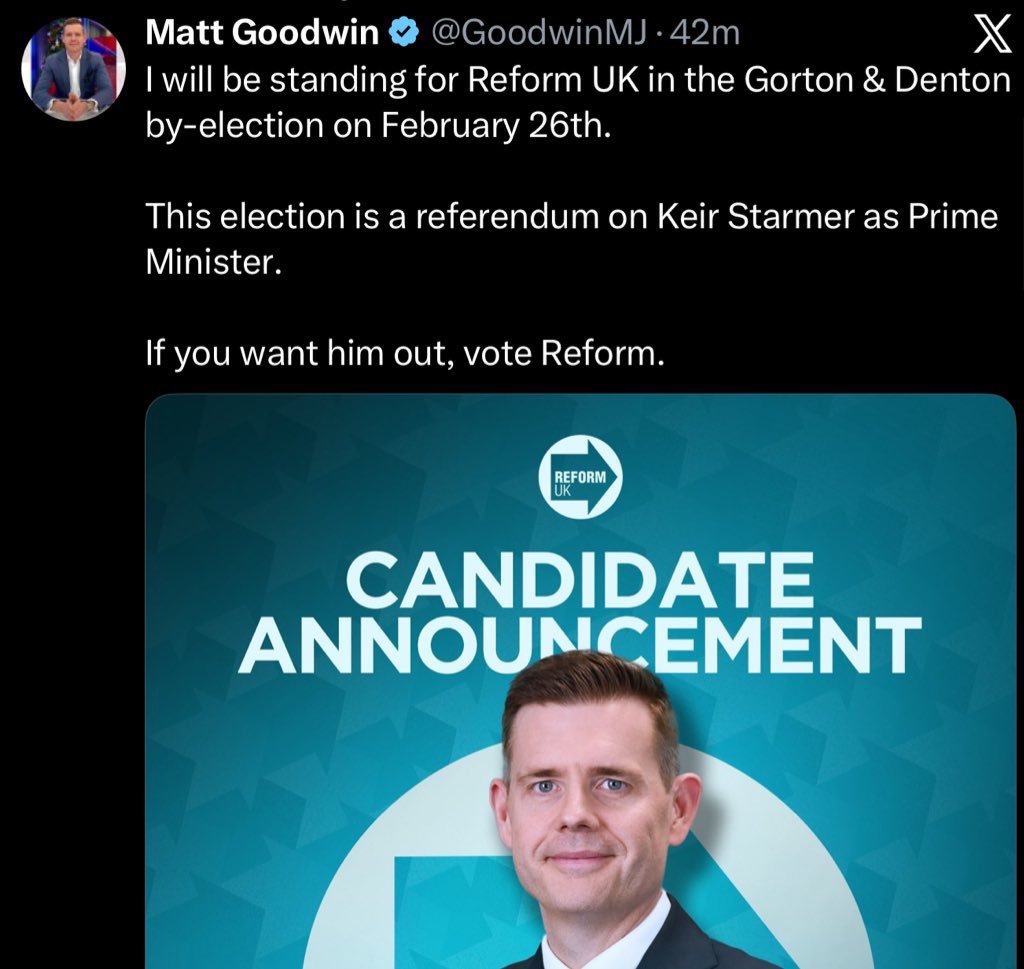 Me and Andrew Feinstein debated him last week at Cambridge Union

We won the vote by a landslide

These poundshop Donald Trumps are eminently beatable

Greens have to win in Gorton &amp; Denton. Reform are a danger