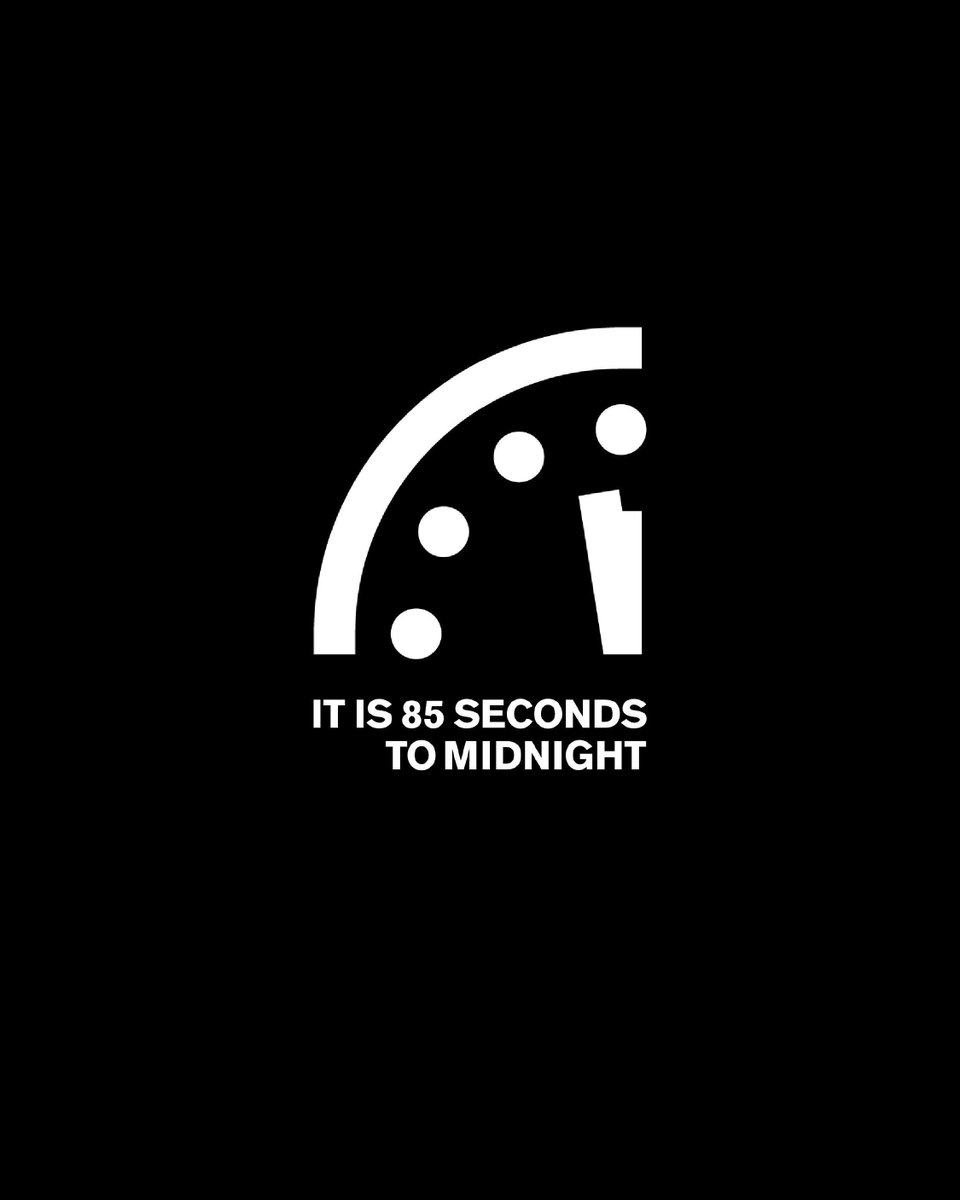BulletinAtomic's tweet image. IT IS 85 SECONDS TO MIDNIGHT.

Watch the 2026 Doomsday Clock announcement: buff.ly/dk8oE7w