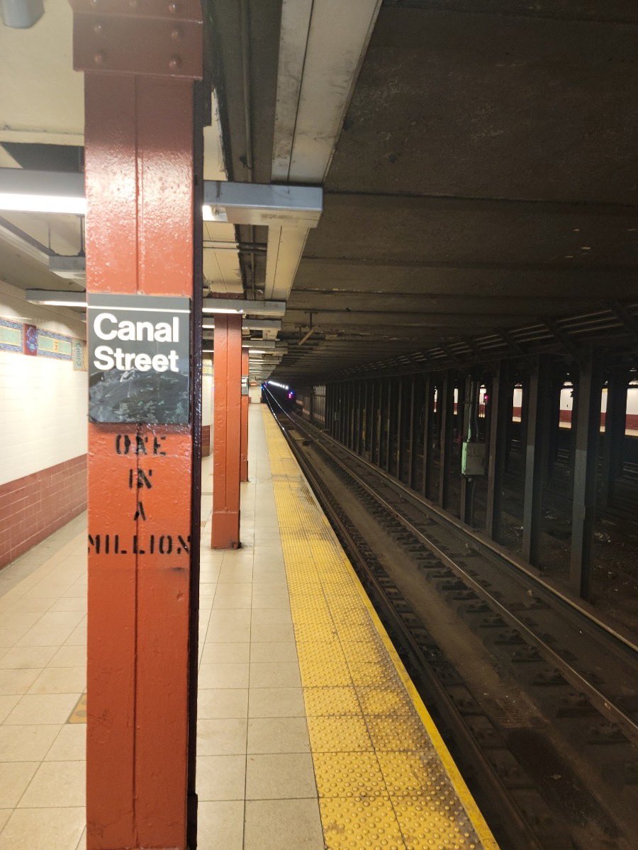 The ''One In A Million' mark is still there. It is located in Canal Street station in Manhattan NYC. ✨