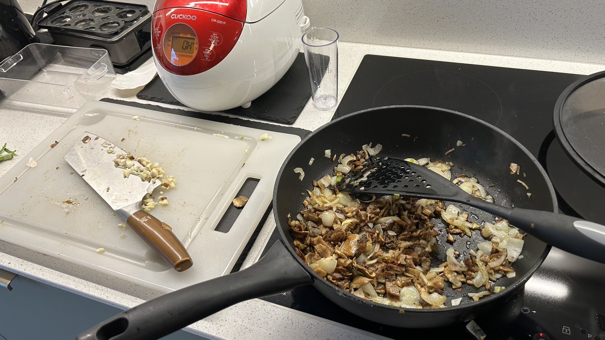 SaschaTayefeh's tweet photo. There's something deeply satisfying about stirring a pot of steinpilz risotto on a quiet evening. The earthy aroma filling the kitchen, that creamy texture coming together perfectly... this is exactly the kind of simple luxury that makes cooking feel less like a chore and more like meditation. 🍄✨