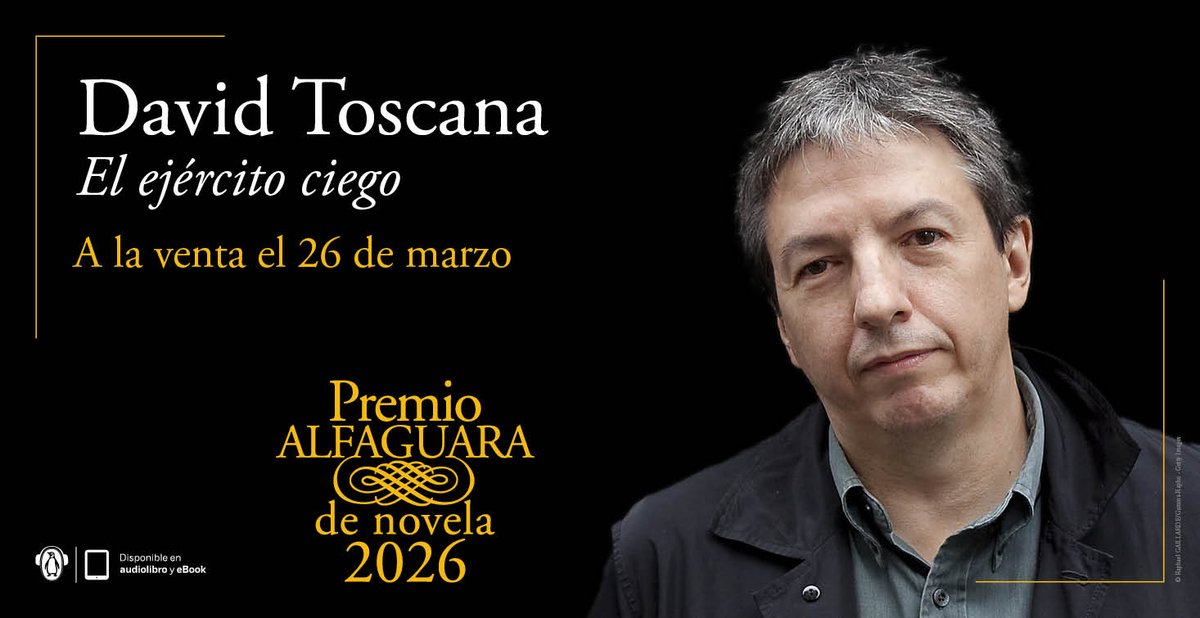 Celebramos el triunfo de David Toscana, escritor mexicano y ganador del Premio Alfaguara de Novela 2026 por EL EJÉRCITO CIEGO, obra presentada bajo el seudónimo Kozaro, el Escriba y con el mismo título. ¡Felicitaciones! ✒️📖

#PremioAlfaguara #PremioAlfaguara2026