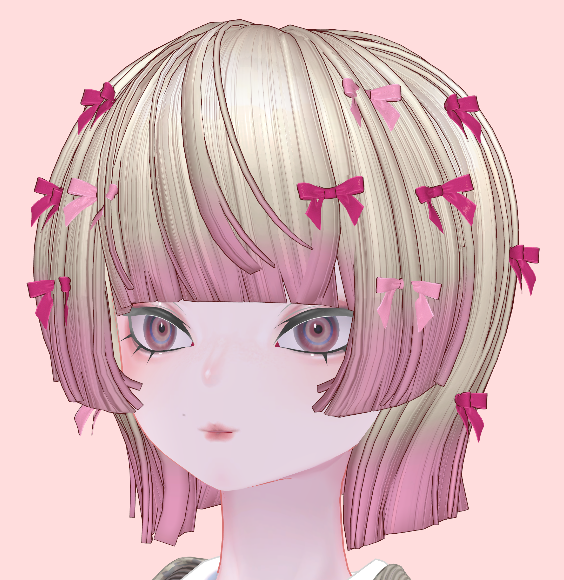 「#tekona0STUDIO #blender リボンいっぱいぱっつんボブを制作」|tekona0(テコナゼロ)のイラスト