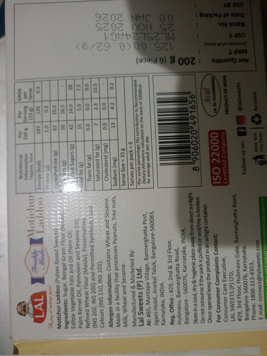 GuptaSaura95757's tweet photo. Today, I ordered motichoor ladoo from Swiggy instamart... Received the ladoos already expired 20 days back...having fungus on them... @Swiggy @instamart_it @fssaiindia why you are playing with the life of citizens... This is pure case of irregularities and a danger to life of us https://t.co/G8W4m1bArJ