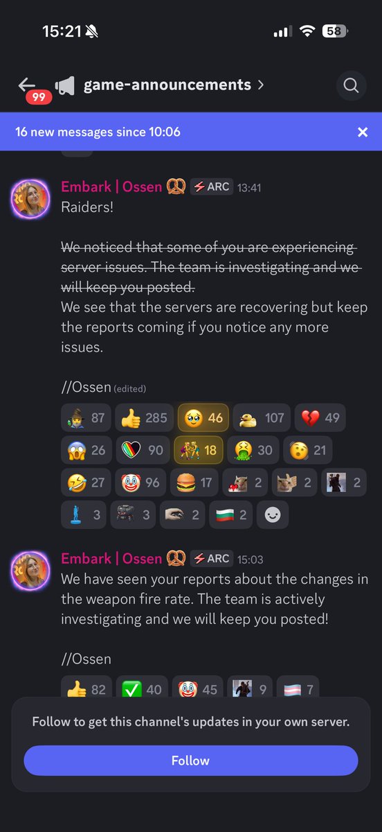 W quick communication from <a href="/EmbarkStudios/">Embark Studios</a> &amp; <a href="/ARCRaidersGame/">ARC Raiders</a>. 

Thought I was going crazy using the Ven this morning. 😅

#arcraiders