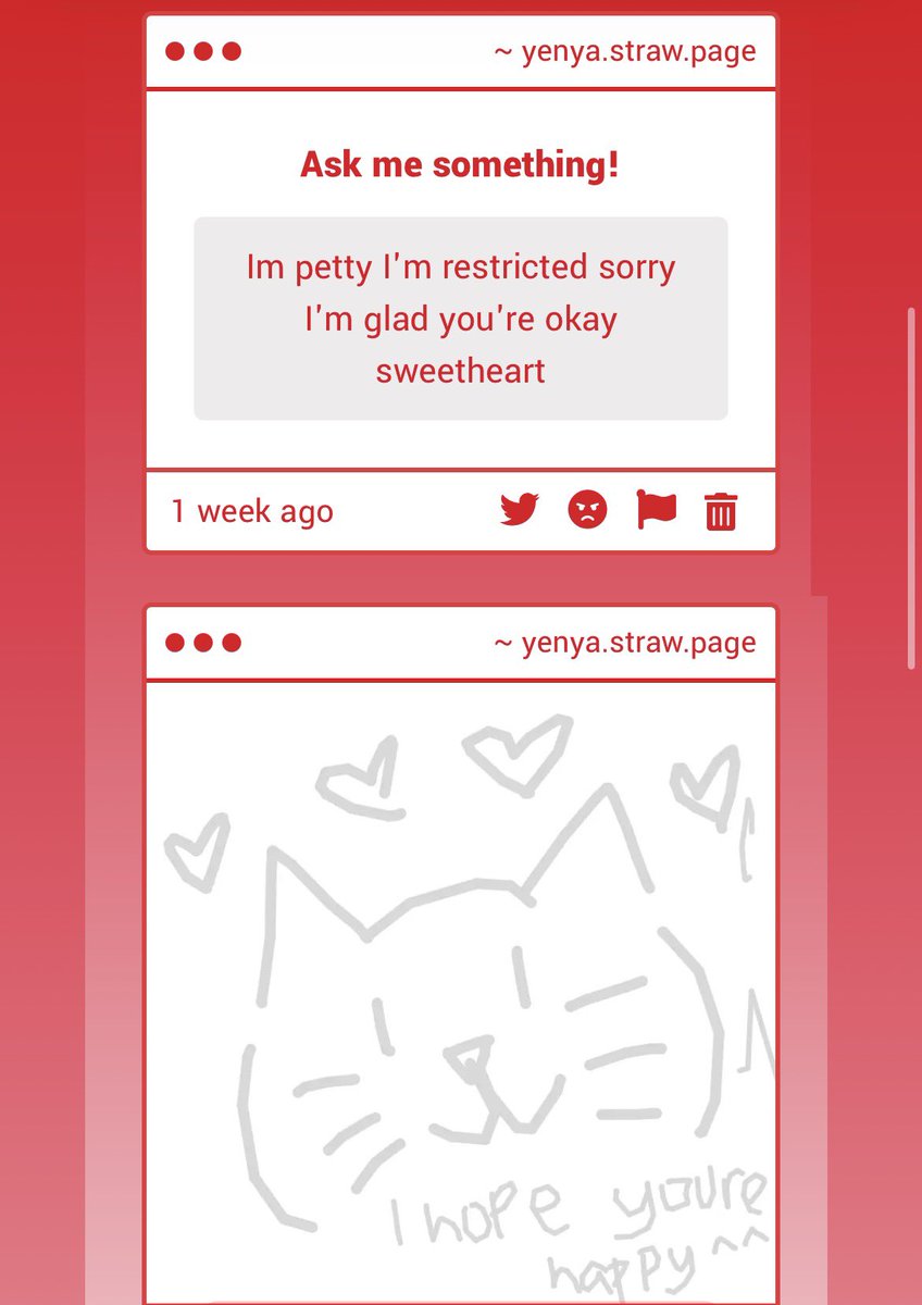 Yenanoon's tweet photo. AUHHWH I FORGOT I HAD A STRAW PAGE IM SO SORRY
1. HELLO!!! i’m very late to this but i’m doing good
2. thank you for the hearts hehe❤️❤️
3. no problem, thank you for your concern🥹
4. AUWHWHW KITTY thank you for blessing me with this anon❤️ https://t.co/zcZEYNwYTU https://t.co/TTKGcTQS2x