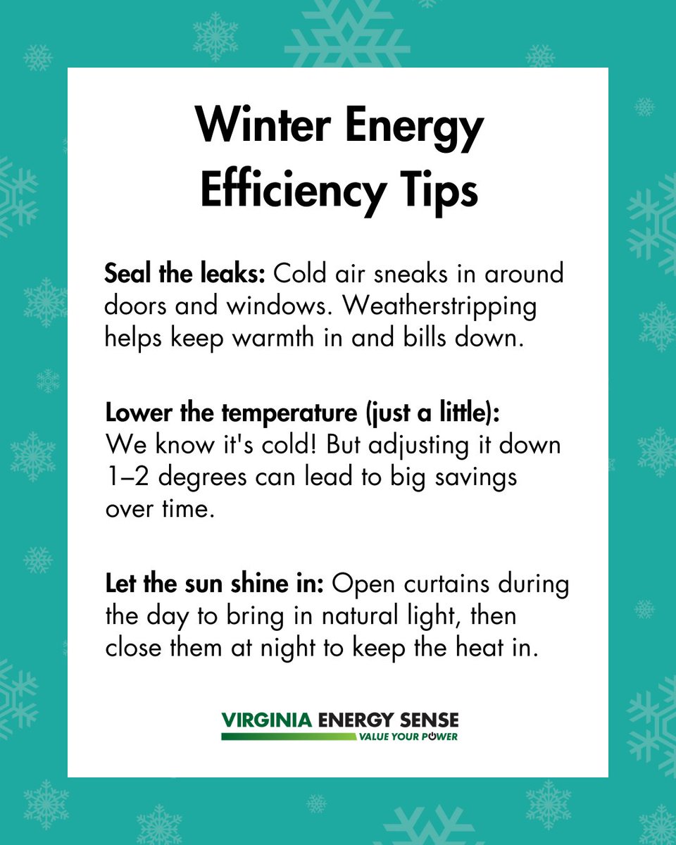 Simple actions like sealing drafts, adjusting your thermostat, and using natural sunlight can help keep your home comfortable and bright all winter long—without overworking your HVAC system. ❄️⚡ Find more easy, everyday energy-saving tips at ValueYourPower.org.