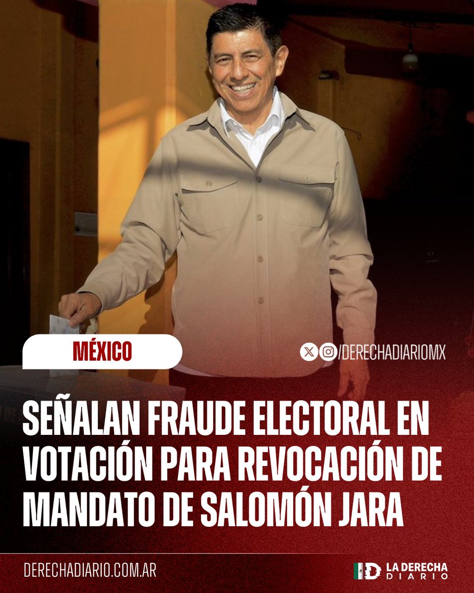 🚨🇲🇽 | FRAUDE: Ciudadanos y periodistas denuncian un sinfín de irregularidades en la votación para revocación de mandato del gobernador morenista Salomón Jara en Oaxaca que van desde la compra de votos ofreciendo mantas para el frío hasta el embarazo de urnas.