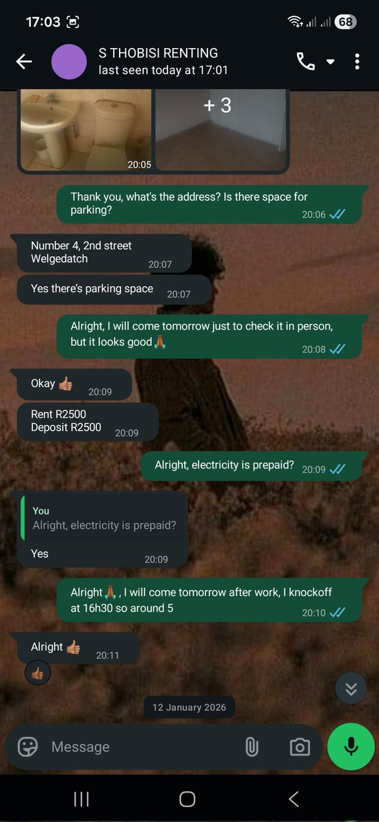 blxckshxxp99's tweet image. I was scammed by this person S Thobisi, Facebook name Ell chapo, he posts rooms in springs acting like the landlord to scam people. I got scammed 5k and now he's sending me fake proof of payment saying he sent the money back. He uses Capitec bank account,  the first is :