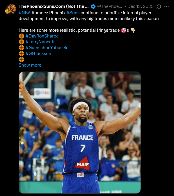 ThePhoenixSuns2's tweet photo. @BasketNews_com No way....πππΏ #Knicks #Suns #GuerschonYabusele #Yabusele #KeepTheReceipts #timeStampIt #NBAtradeDeadline #SunsX #NBAX #NewYorkForever https://t.co/PmIjgw5Plq
