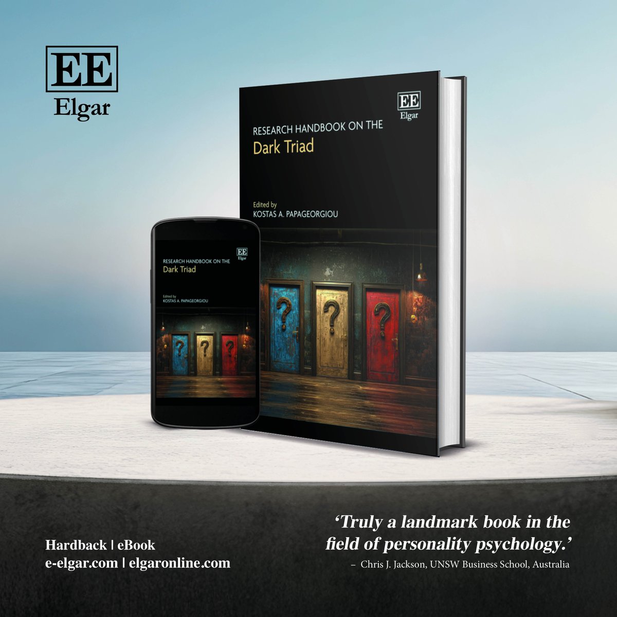 Elgar_Economics's tweet photo. 🚨 Out Now: Research Handbook on the Dark Triad, edited by Kostas A. Papageorgiou

🔵 Learn more: https://t.co/UrUmwOn3FC

🔴Read a free chapter: https://t.co/koZsqKdoWg

This Research Handbook provides a comprehensive and accessible overview of the Dark Triad personality traits. https://t.co/EDYurPYLsx