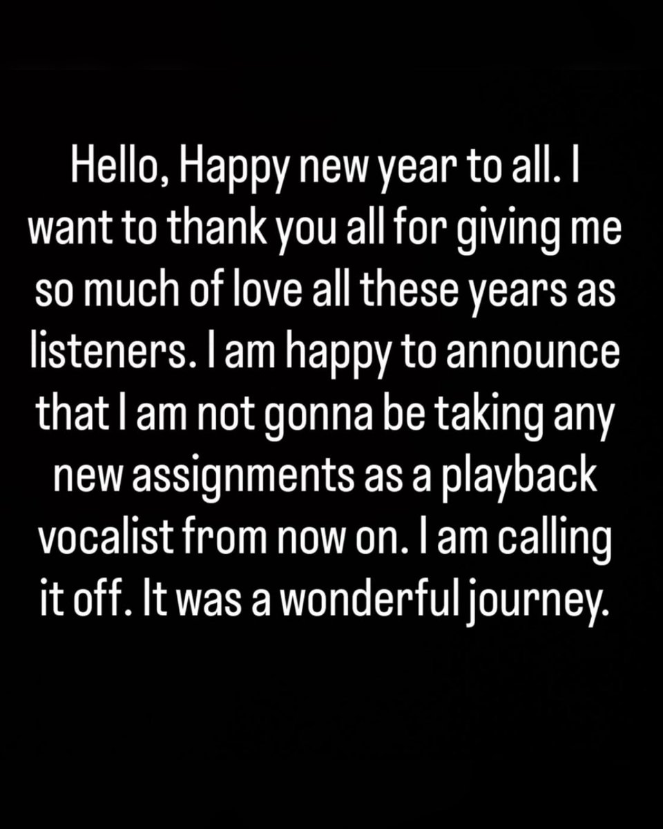 The end of a melodic era in Bollywood! 🎤✨ Arijit Singh has officially declared his departure from playback singing. He shared that while he will fulfill his existing commitments through 2026, he won't be accepting any fresh film projects. A truly magnificent journey that