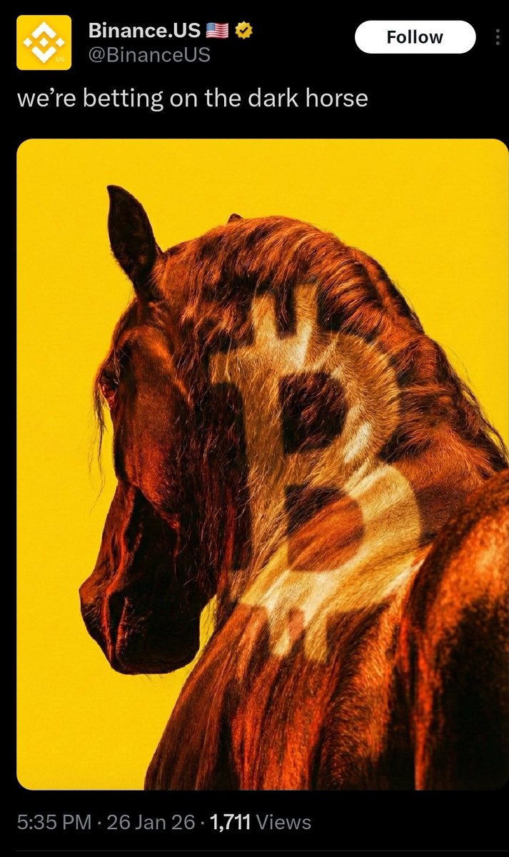 <a href="/Xking332/">X</a> You already know its #BINGWU

Over 10k strong and growing in the community 

Binance soft shill...
Horses posted by other exchanges as well.
Tick tock...

Fire = passion, volatility, charisma, rebellion

Horse = freedom, speed, independence, movement

bǐngwǔ
丙午