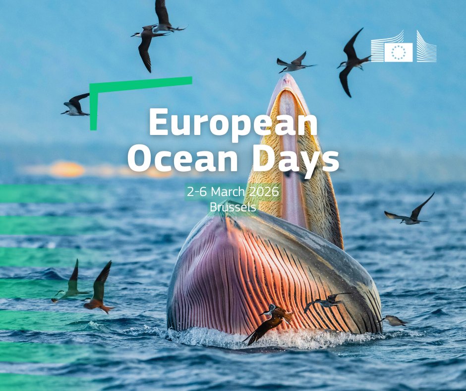 European Ocean Days is just around the corner!🌊.

From 2 to 6 March, Europe’s ocean community meets to examine ocean information, blue economy developments, input for Vision 2040, research needs and maritime security.

Register here: link.europa.eu/XnMp8P
