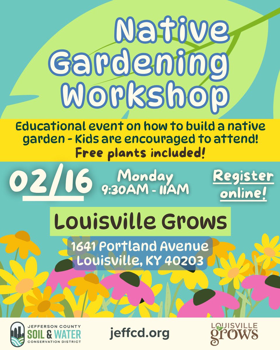 🌼Native Gardening 101 Workshop. We are hosting workshops teaching the basics of native plant gardening - take home free plants! President's Day, 2/16/26. RSVP today! As this workshop is on a holiday, we encourage folks to bring their children with them! eventbrite.com/e/native-garde…