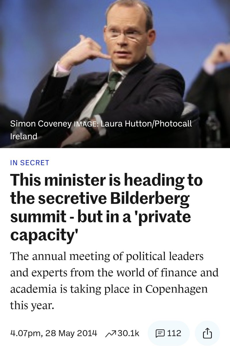 <a href="/simoncoveney/">Simon Coveney</a> You are a disciple of Peter Sutherland and a regular Bilderberg attendee.

We know exactly what you're about Simon.