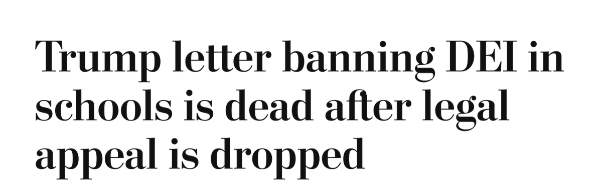 Attention all spineless colleges and K-12 districts that eliminated DEI programs bc you'd rather bend to fascism than fight for the Constitution: you can restore them now. And if you don't, we'll know it's bc you never cared about racial equity (or free speech) to begin with