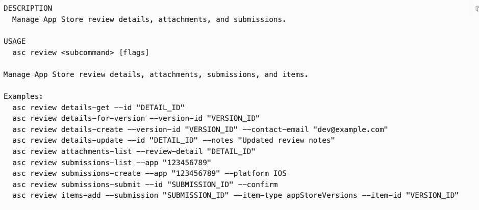 rudrank's tweet photo. App Store Connect CLI 0.16.0 is out as one of the biggest releases yet!

It covers the entire App Store review workflow end‑to‑end: details, attachments, submissions, and items, all under a single `asc review` command. Enjoy!

https://t.co/bJrdsQ2CjD https://t.co/sDXXPg6Ahd