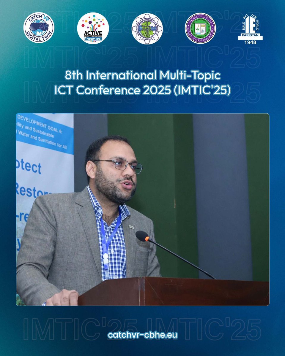 CatchVR_'s tweet photo. Dr. Umair Ahmed Korai (Assistant Professor, MUET) successfully hosted the 8th International Multi-Topic ICT Conference 2025 (IMTIC’25) at USPCAS-W, MUET Jamshoro, bringing together global experts in ICT &amp; innovation. 

#ICT #DigitalTransformation #Catch_vr #ResearchExcellence https://t.co/aMRlF9PQ0q