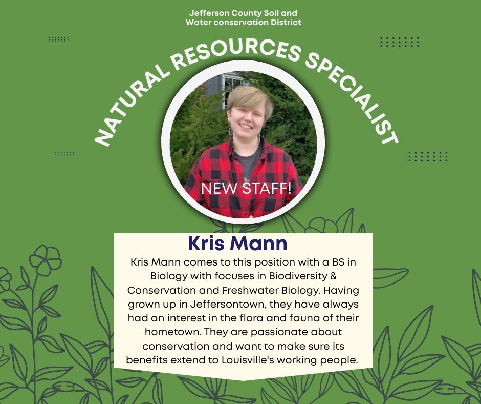 A hearty welcome to the District's newest addition, Kris Mann! They'll be working as the District's Natural Resources Specialist.  Read a little bit more about Kris at jeffcd.org/board-staff
