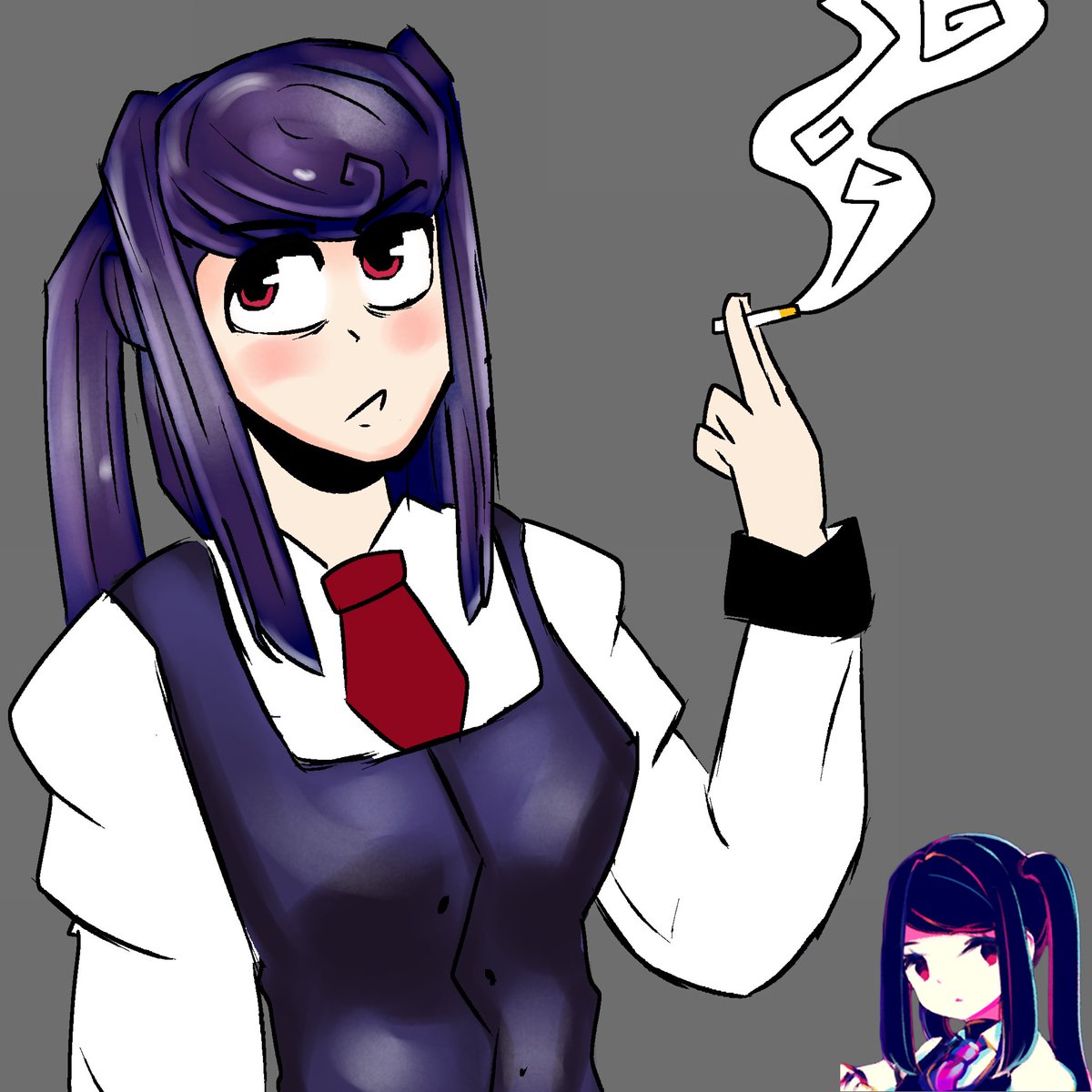 [ Commissioned by <a href="/Yuuka_Kazami098/">Delta</a> ] 
#VA11_HALLA 

🚬