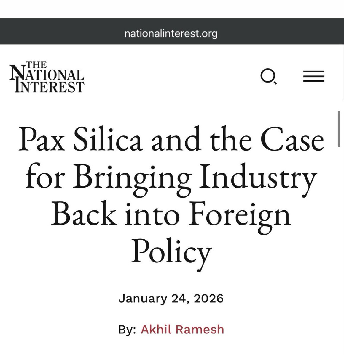 UnderSecE's tweet image. “In the 21st century, national security expertise requires deep knowledge of economic policymaking… Pax Silica is notable not only for its ambition but also for its composition. The nine participating countries—Japan, South Korea, Singapore, the Netherlands, the United Kingdom,…