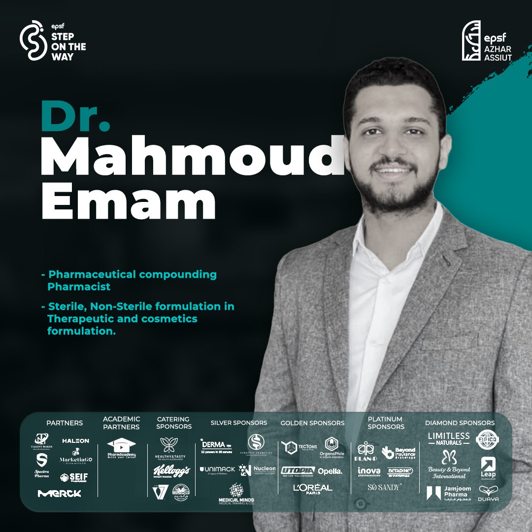 EPSF_Azhar_a's tweet photo. Every step forward starts with learning. ✨🩵

Welcoming Dr. Mahmoud Emam
Pharmaceutical Compounding Pharmacist.

#SOTW18 
#Step_in_Stand_out #EPSF_Azhar_Assiut https://t.co/VLGMCCHk24