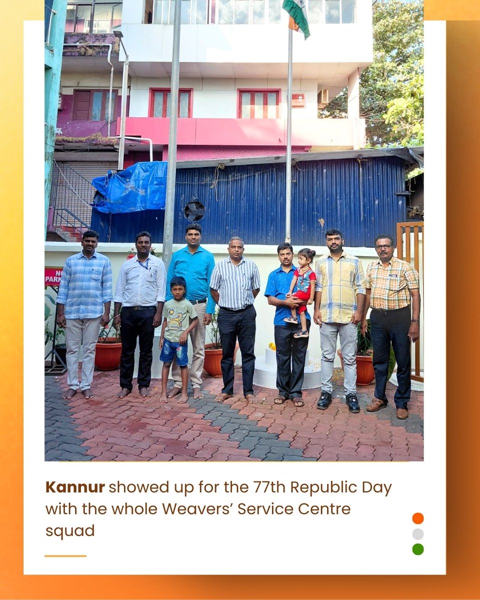 dchandlooms01's tweet image. 26th JAN – A roundup of Republic Day celebrations at Weaver Service Centres across India. 

#RepublicDay #Weavers #flaghoisting #textiles #handlooms #weaverservicecentre #nation #india