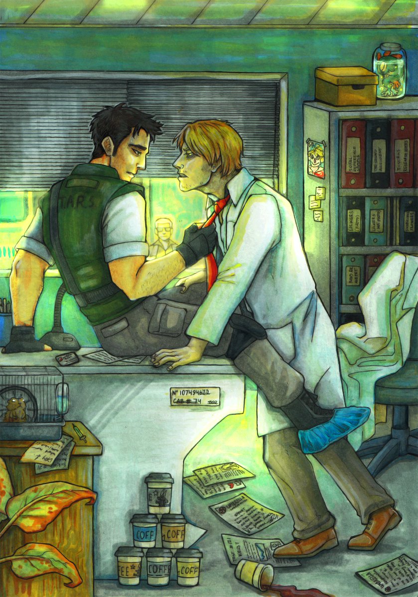 Tripple collab: (<a href="/_Foderah_/">Foderah ✨COMMS OPEN✨</a> - sketch, me - lines, <a href="/capitankaprozyx/">Kaprozyx</a> - coloring)

Take it with irony, we just excluded Wesker from our ships
#REBHFun