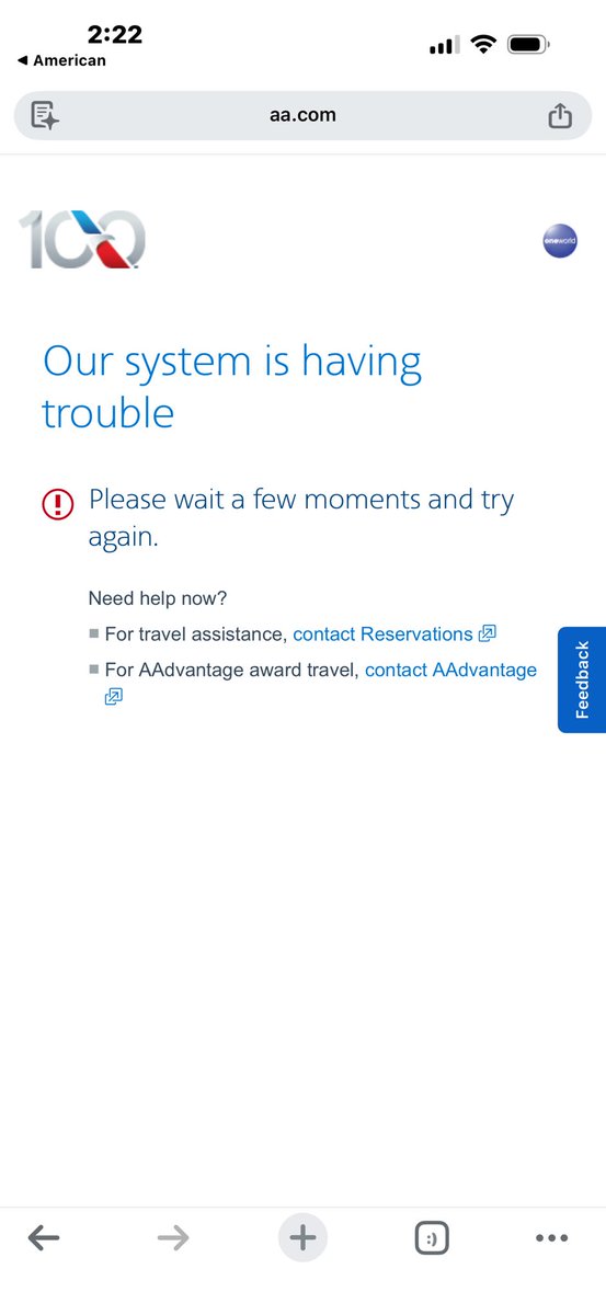 cory_graef's tweet photo. @AmericanAir @AmericanAir Six hours of delays → midnight cancellation → broken rebooking site → unavailable chat → 2+ hr phone waits → airport lines. This isn’t “weather.” This is systemic failure. Do better. https://t.co/OcaUjWbQ1R