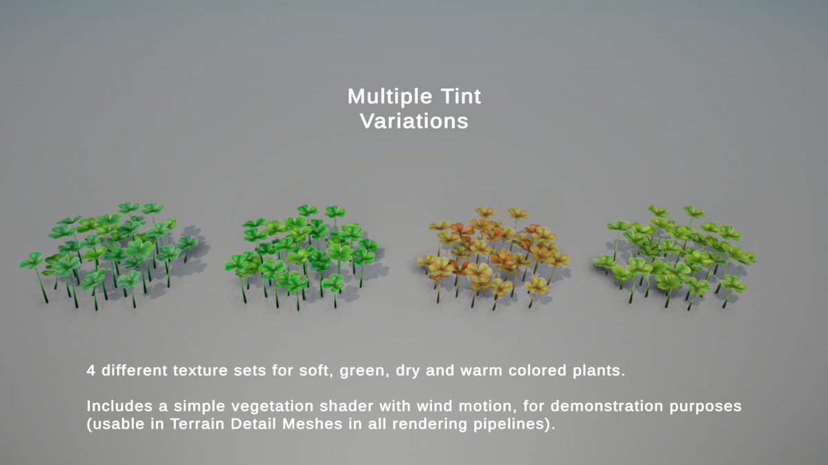 IrrSoft's tweet image. Get our wildflowers and grasses pack with a 50% off. Less than $20 for over 90 models in over 350 prefab configurations, including tint variations and a simple vegetation shader. 

Now on the @AssetStore: 
assetstore.unity.com/packages/3d/ve…

#gamedev #indiedev #madewithunity #gameassets
