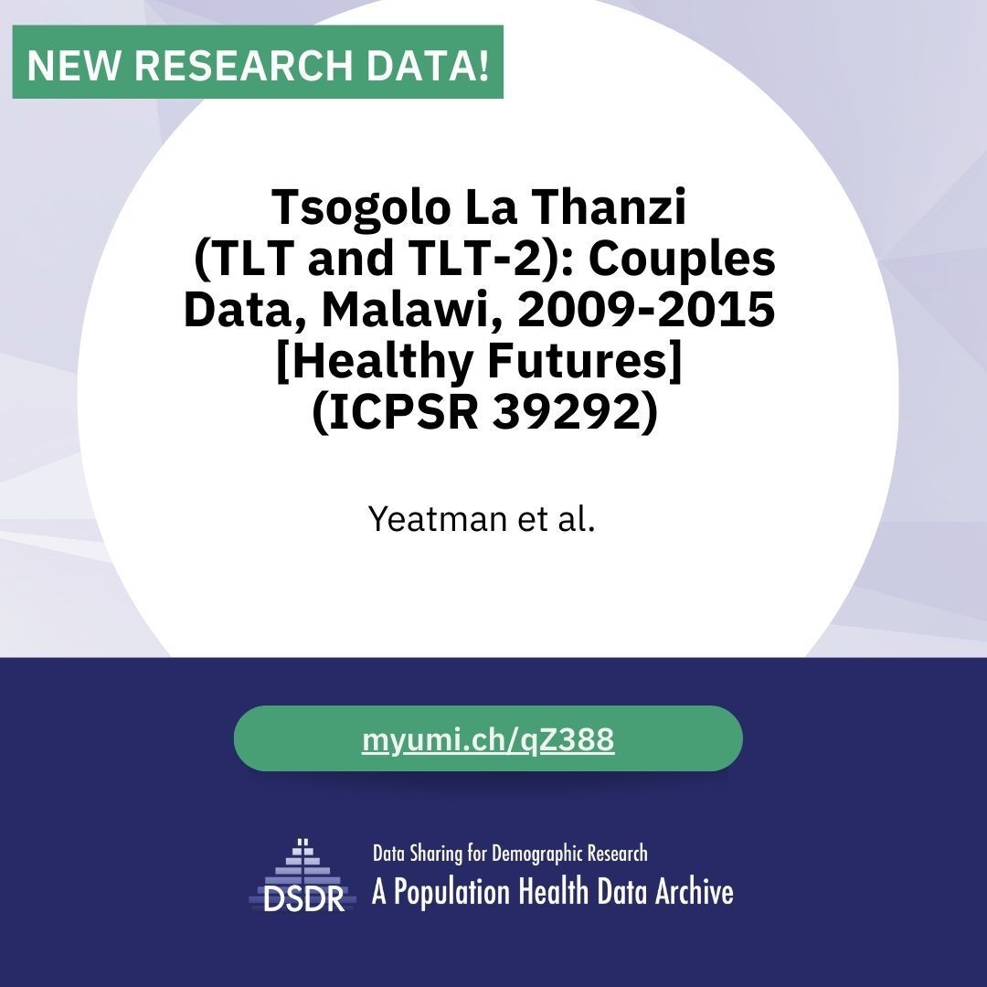DSDR: A Population Health Data Archive tweet media