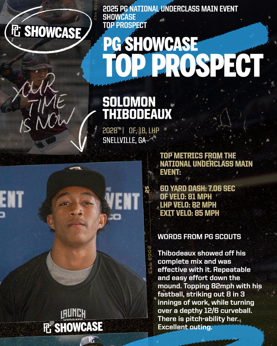 PGShowcases's tweet photo. Ryder Tri ('28)
Noah Tomasino ('28)
Brandon Toadvine ('28)
Solomon Thibodeaux ('28)

Their performances landed each of them on the 2025 PG National Underclass Main Event Showcase Top Prospect List. Check out their great performances below🔥 

https://t.co/j2TNxcweqn

@PerfectGameUSA @PG_Scouting @PG_WiscMinn 
@PGMidAtlantic @PG_Georgia