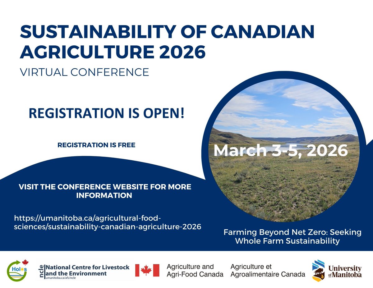 NCLEag's tweet photo. Sustainability of Canadian Agriculture Conference 2025 – Registration is Open! - https://t.co/DGuZbw0l50 https://t.co/sSVNGQTlT4
