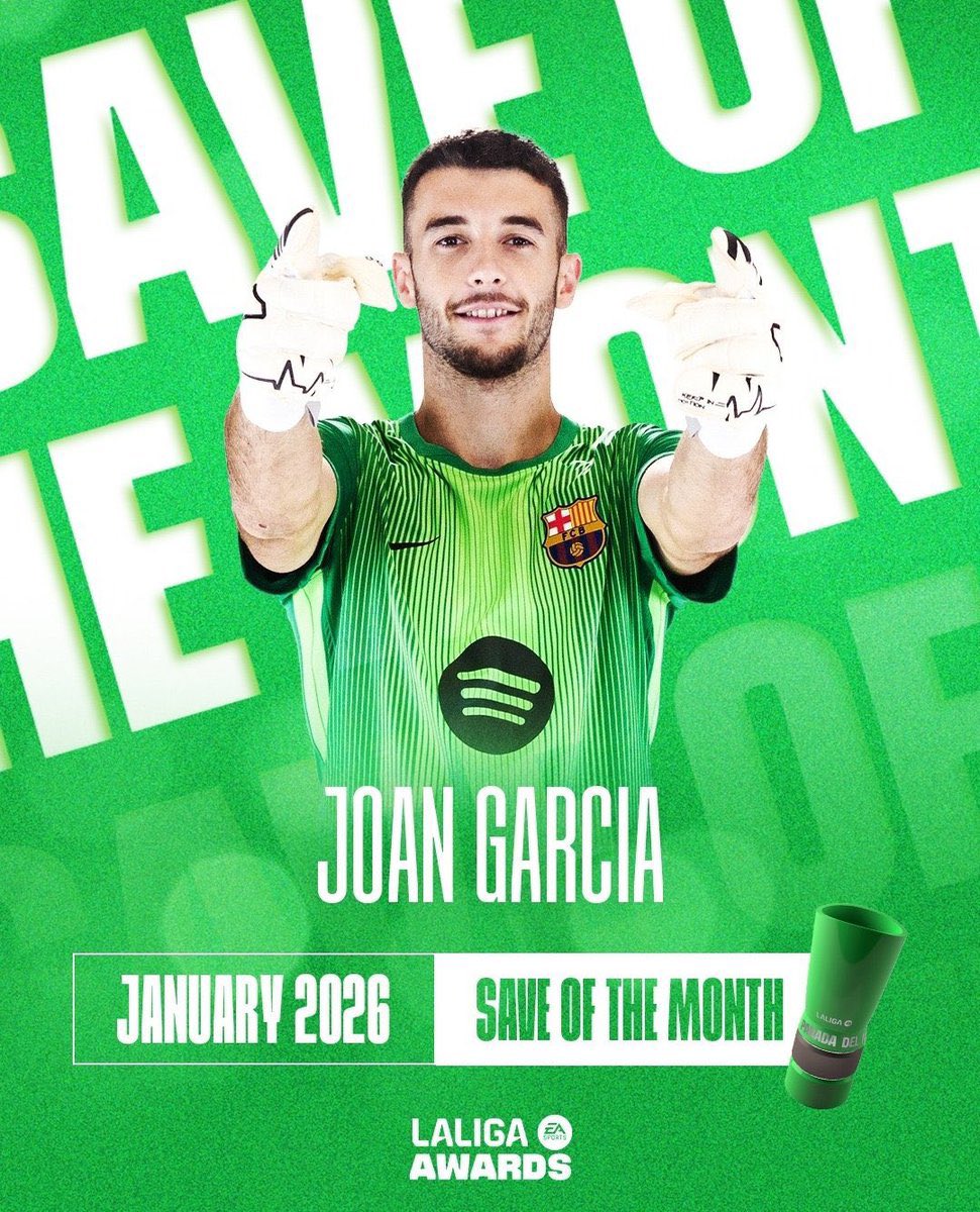 GBarca_'s tweet photo. I didn’t even know this award existed in La Liga before we signed Joan Garcia https://t.co/usLsIDtlXT