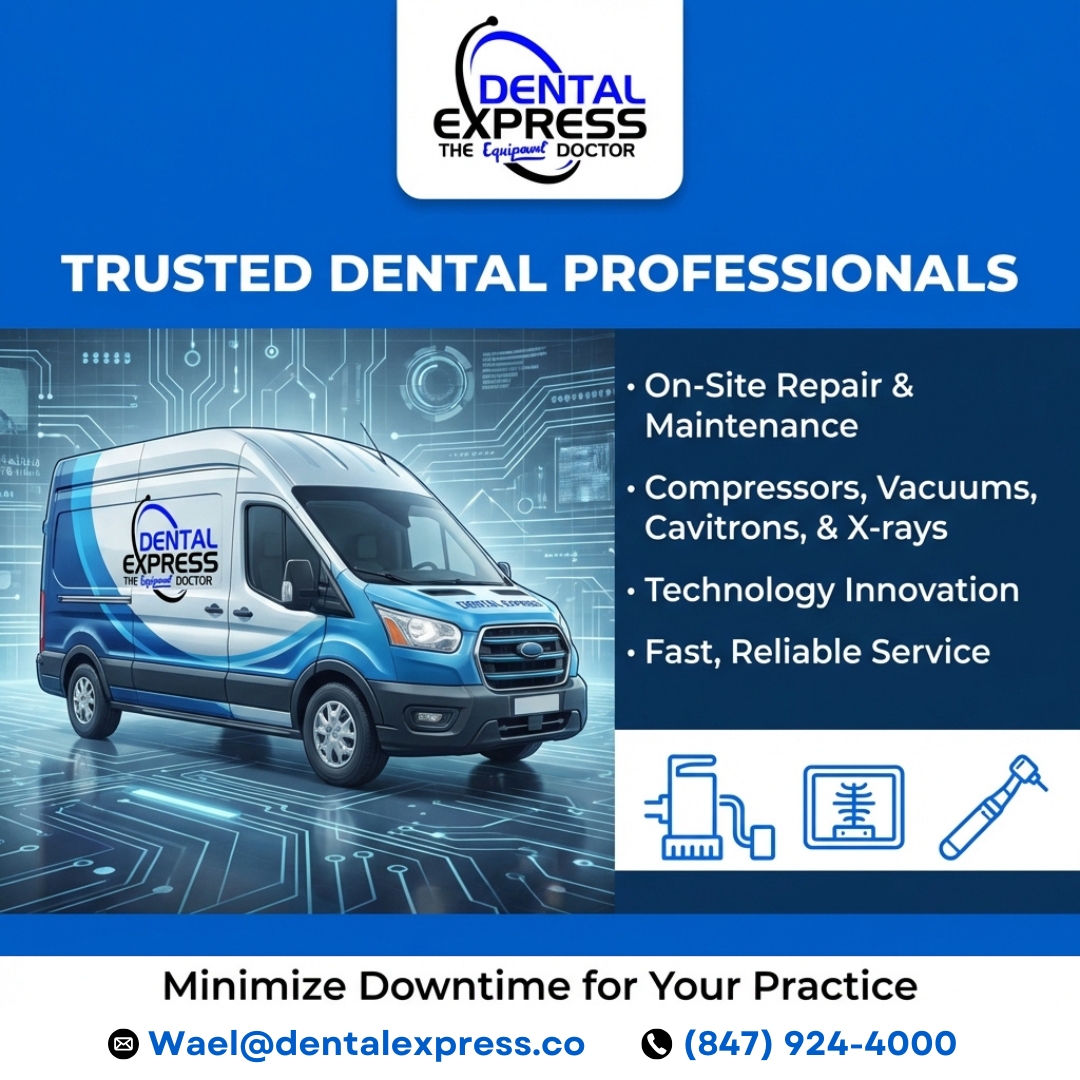 DentalExpresss's tweet image. Dental pros trust Dental Express for expert maintenance and repairs on compressors, vacuums, cavitrons, and X-ray equipment to keep your practice running smoothly. #DentalEquipment #DentalRepairs #PracticeMaintenance #DentalExpress #CompressorCare #VacuumService #XRaySupport
